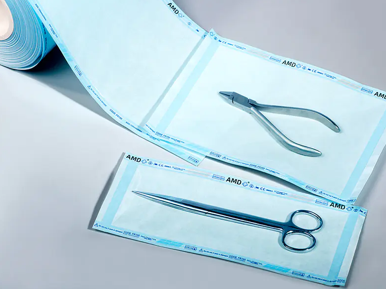 滅菌フラットロール：病院や研究所に必須の保護材